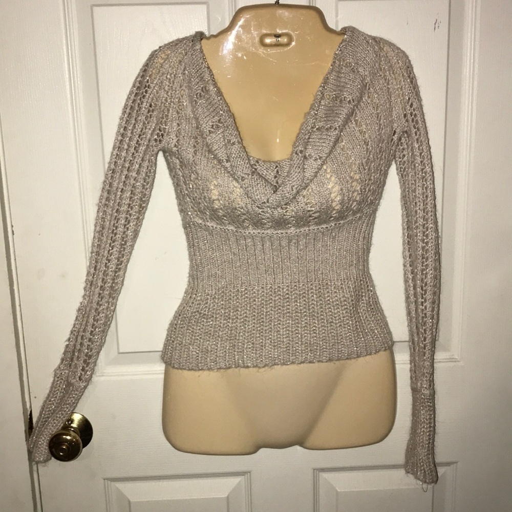 Armani Exchange Cowl Neck Sparkly Sweater